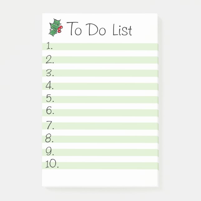 Holiday Christmas festive jingle bell holly Post-it Notes (Front)