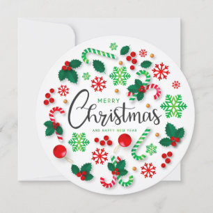 Holiday - Christmas Fun Wreath - Customise Invitation
