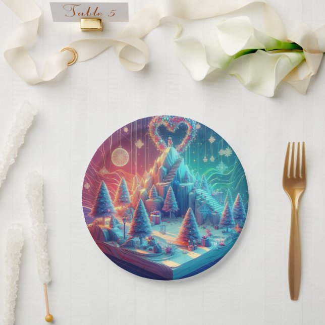 Holiday Christmas Gala Paper Plate (Wedding)