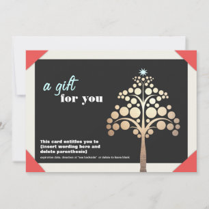 Holiday Christmas Gift Card Certificate