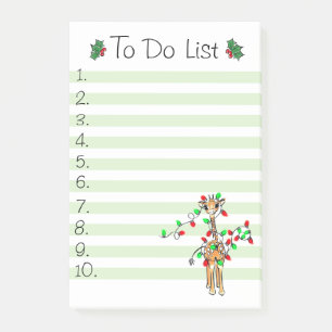 Holiday Christmas Giraffe To do list Post-it Notes