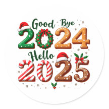 Holiday Christmas Goodbye 2024 Hello 2025