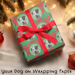 Holiday Christmas Green and Red with Your Photo Wrapping Paper