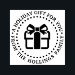 Holiday Christmas Hanukkah Birthday Gift Greeting Self-inking Stamp<br><div class="desc">Gift Package Image,  Festive Christmas,  Hanukkah,  Birthday or other Greeting,  “From” Name ========

Change the text of this design with a pretty wrapped gift package with a bow to suit any occasion.</div>