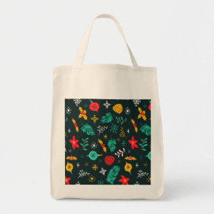 Holiday Christmas Holly Berries Festive Baubles Tote Bag