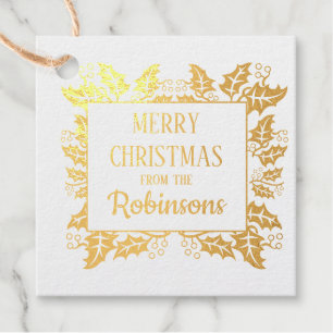 Holiday Christmas Holly Berry Tree Gift Tag