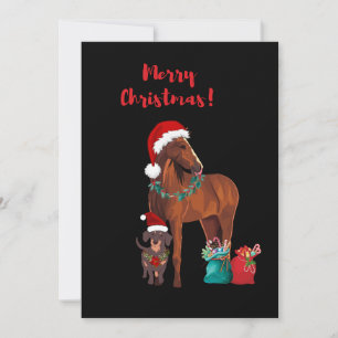 Holiday Christmas Horse And Dog Card