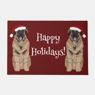 Holiday Christmas Leonberger Doormat