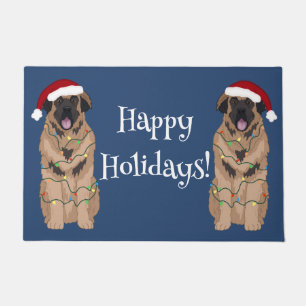 Holiday Christmas Leonberger Doormat
