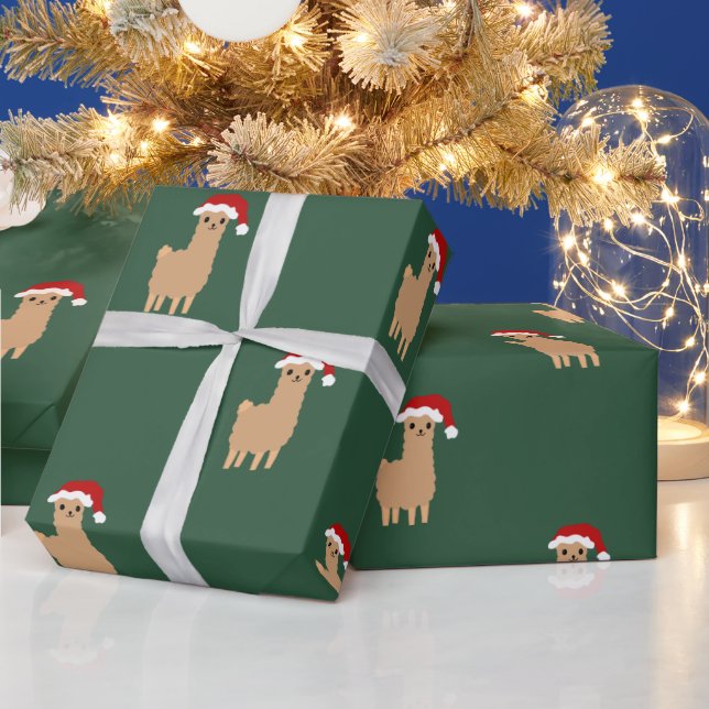 Holiday Christmas llama pattern jolly fun Wrapping Paper (Holidays)