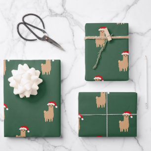 Holiday Christmas llama pattern jolly fun Wrapping Paper Sheet