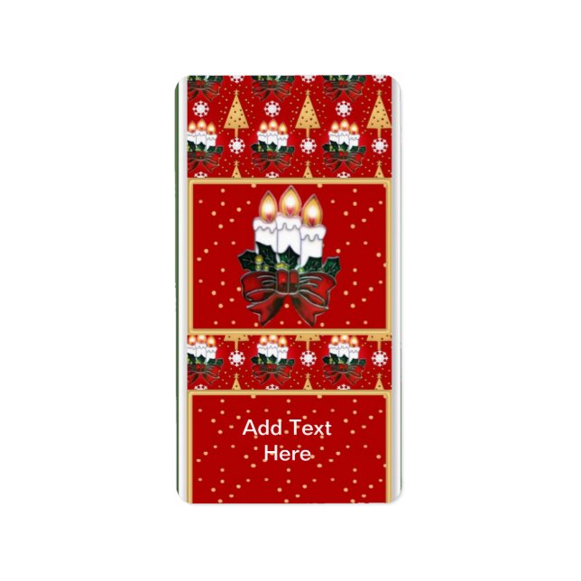 Holiday Christmas Miniature Candy bar wrappers Lab Label (Front)