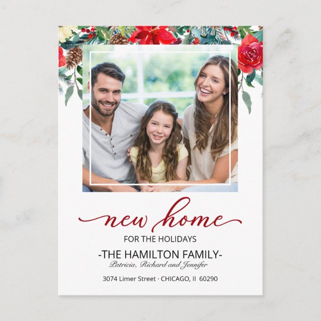 Holiday Christmas Moving Announcement Photo (Front)