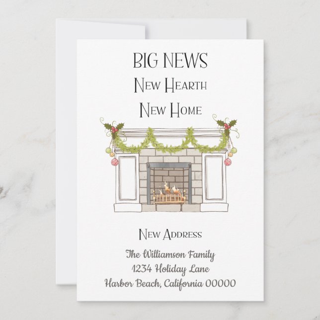 Holiday Christmas New Home Moved New Address Announcement (Front)