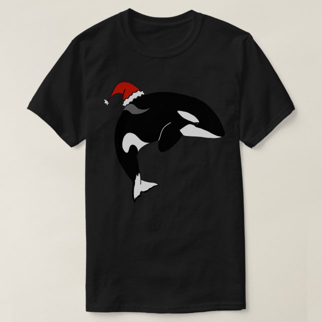 Holiday Christmas Orca Killer Whale T-Shirt (Design Front)