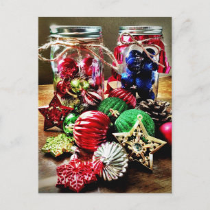 Holiday Christmas Ornaments Mason Jars Postcards