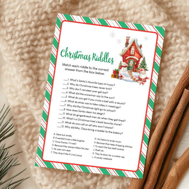 Holiday Christmas Party Christmas Riddles Game (Christmas Party Games)