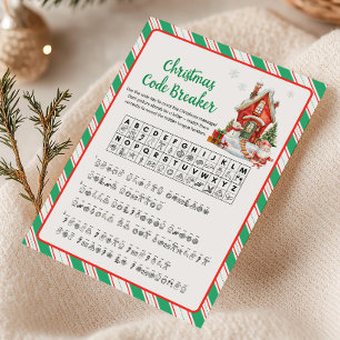 Holiday Christmas Party Code Breaker Game  Card
