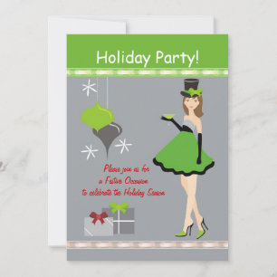 Holiday Christmas Party Girl Invitation