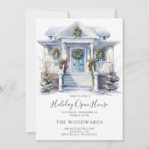 Holiday Christmas Party   Holiday Decorated House Invitation