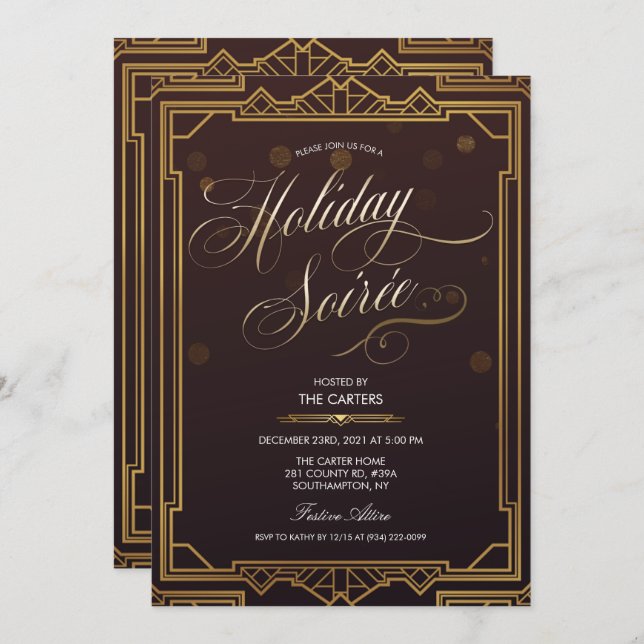 Holiday Christmas Party Invitation (Front/Back)