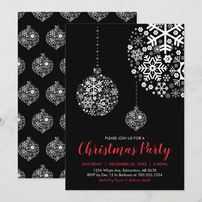 Holiday / Christmas Party Invitation Card (Front/Back)