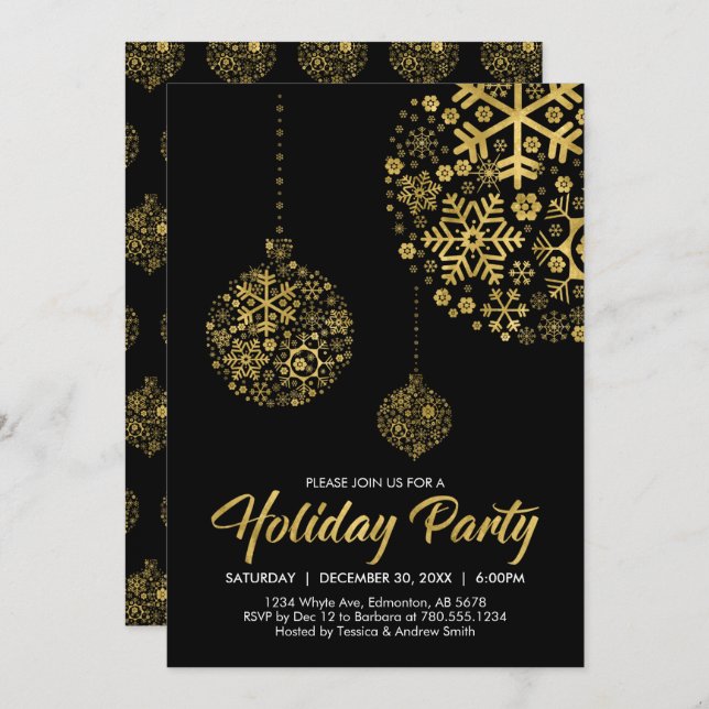 Holiday / Christmas Party Invitation Card (Front/Back)