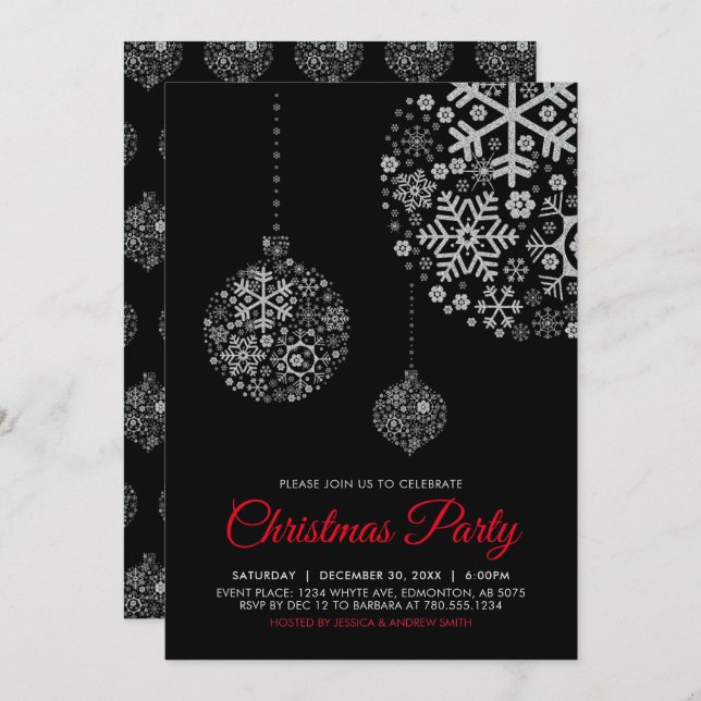 Holiday / Christmas Party Invitation Card (Front/Back)