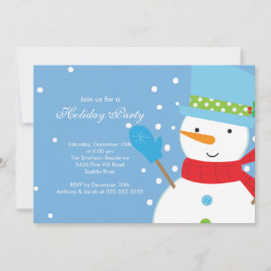 Holiday Christmas Party Invitation SNOWMAN CUTE