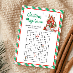 Holiday Christmas Party Maze Game Card