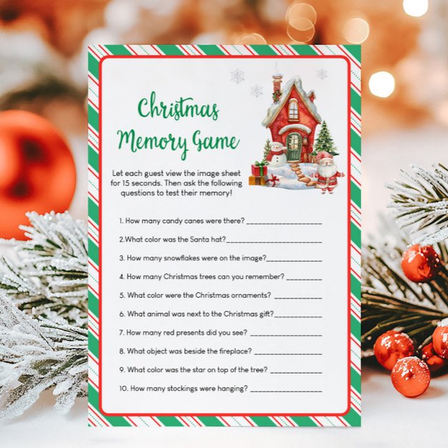 Holiday Christmas Party Memory Game Card (Creator Uploaded)