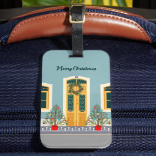 Holiday Christmas Portuguese festive House Luggage Tag