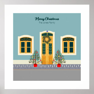 Holiday Christmas Portuguese festive House Poster