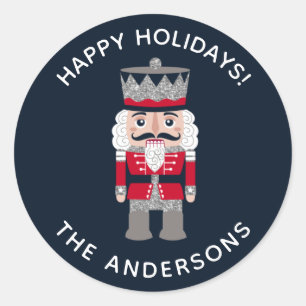 Holiday Christmas Red Black Nutcracker Sticker