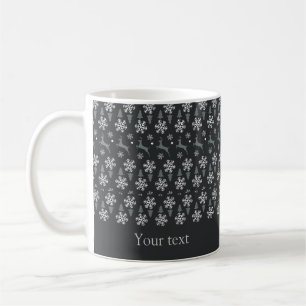 holiday Christmas reindeer deep dark grey custom Coffee Mug