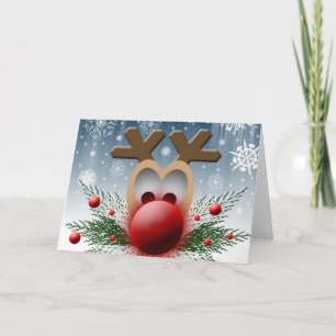 Holiday Christmas Reindeer Xmas Blank Inside Card