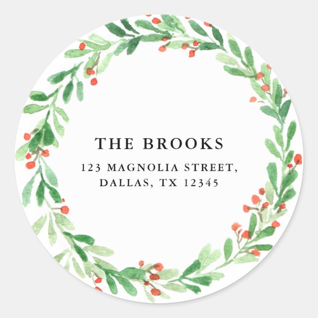 Holiday Christmas Return Address Label Sticker (Front)