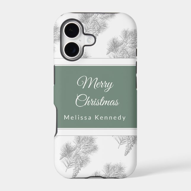 Holiday christmas rustic pinecone pattern custom (Back)