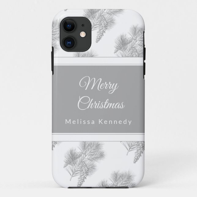 Holiday christmas rustic pinecone pattern custom Case-Mate iPhone case (Back)