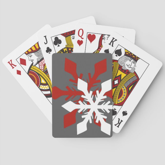 Holiday Christmas Snowflake Playing Cards (Back)