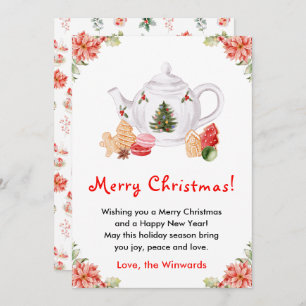 Holiday Christmas Tea Red Merry Christmas