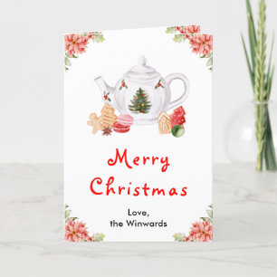 Holiday Christmas Tea Red Merry Christmas