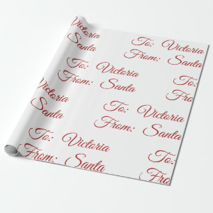 Holiday Christmas To And From Santa Personalised  Wrapping Paper