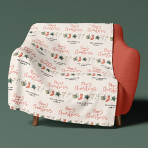 Holiday Christmas traditional hot coco and cookies Fleece Blanket