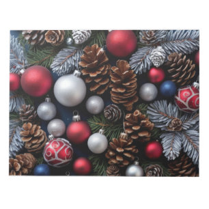 Holiday Christmas Tree Festive Snow Season Candles Notepad