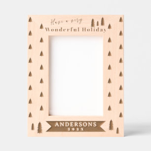 Holiday Christmas Tree Laser Etched Picture Frame