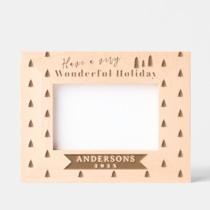 Holiday Christmas Tree Laser Etched Picture Frame