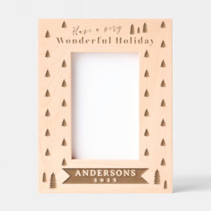 Holiday Christmas Tree Laser Etched Picture Frame