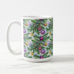 Holiday Christmas Tree Ornaments Coffee Mug