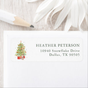 Holiday Christmas Tree Return Address Label